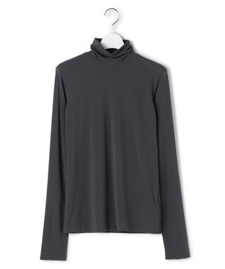 ICB 【洗える】 パウダリーチュール ハイネックトップス チャコール系