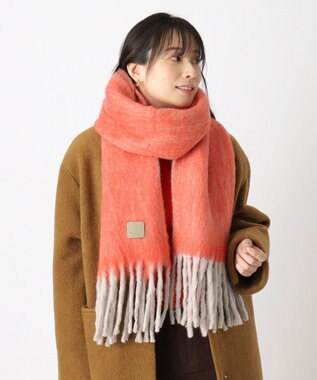 MOONBAT 【WEB限定】FURLA シャギーボリュームマフラー/幅40cm オレンジ