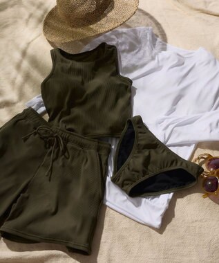 OP／FILA 【ocean pacific】ラッシュガード付き水着4点セット タンキニデザイン