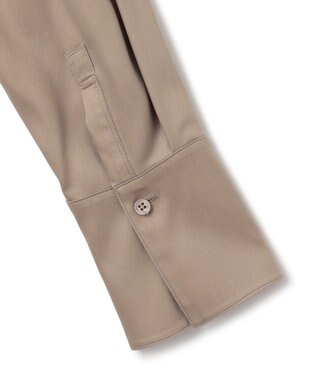 ICB 【WEB限定カラーあり・洗える】 シルキーサテン シャツブラウス モカ系［WEB限定］