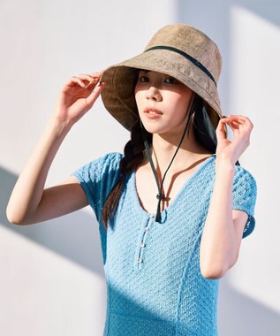 MOONBAT 【遮光100％/遮熱/UV/UPF50+/コンパクト】ネックガード付きハット 帽子 無地 サイズ調整可能 手洗い可能 キャメル