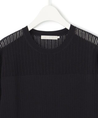 ICB L 【洗える】 レースニットトップス ブラック系