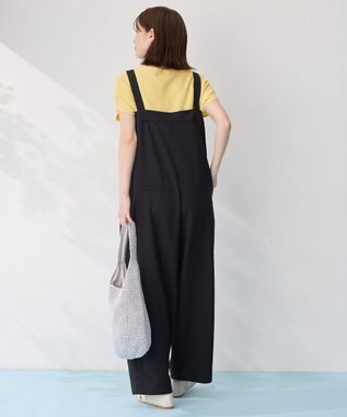 ANY イージーケアライトストレッチサロペット ブラック