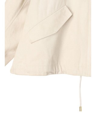 earth music&ecology パーカー付きミリタリーブルゾン Ecru