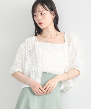 earth music&ecology ミニフリルカットレースアンサンブル