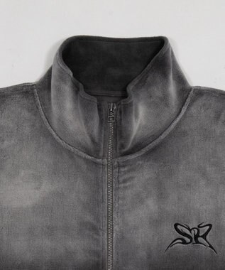 WEGO 【ユニセックス着用ITEM】ブリーチロゴベロアトラックジャケット グレー