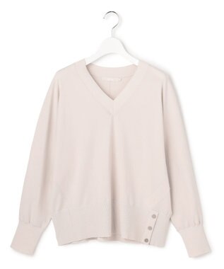 ICB クリアレーヨンストレッチ Vネックニット トープ