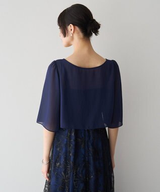 YECCA VECCA 【2点SET】フラワー柄スパンコール刺繍ドレス Navy