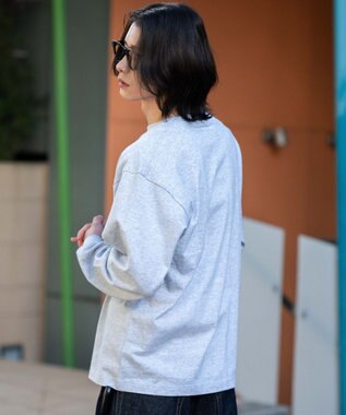 WEGO ポケット刺繍BIG　T（長袖） アッシュグレー