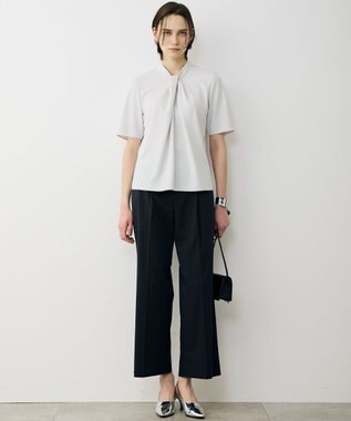 ICB L ストレッチジョーゼット ドレープデザインブラウス トープ