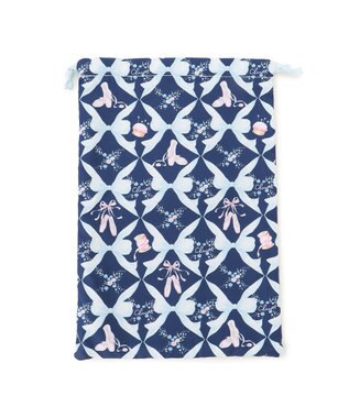 Chacott トゥリボン半メッシュ巾着M ネイビー