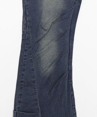 WEGO ギャザーデニムフレアパンツ デニム中濃加工色