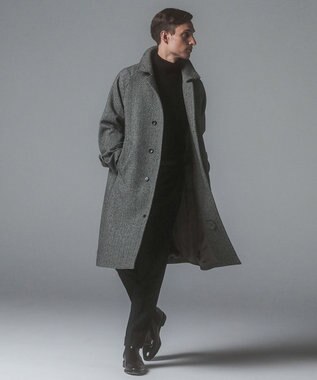 GOTAIRIKU 【山栄毛織】カントリーツイード ステンカラーコート グレー系8