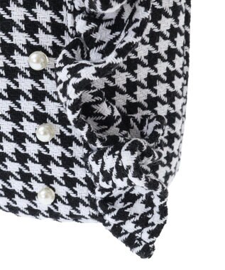 Maison de FLEUR 2Way千鳥柄フリルトートSバッグ Black