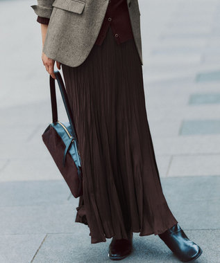 【洗える】クラッシュ プリーツ ジョーゼット スカート