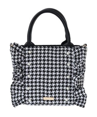 Maison de FLEUR 2Way千鳥柄フリルトートSバッグ Black
