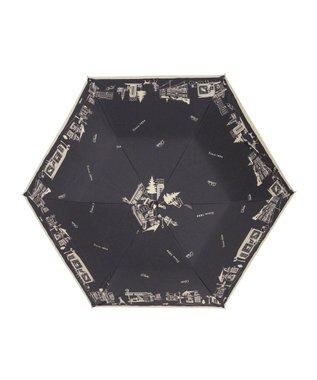 MOONBAT DAKS(ダックス) 晴雨兼用日傘 折りたたみ傘 街並み フワクール生地使用 ブラック