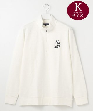 23区GOLF 【MEN/キングサイズ】【吸湿発熱】】クラブ柄 ハーフジップ ホワイト系
