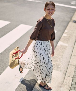 ANY アートドットプリントスカート