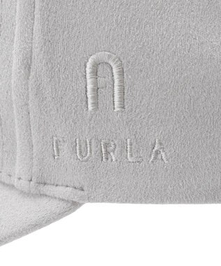 MOONBAT FURLA(フルラ)横刺繍スエード キャップ UVカット ライトグレー
