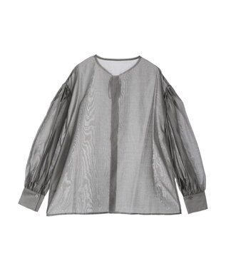 Green Parks AnriettMusee シアーボリュームスリーブブラウス Gray