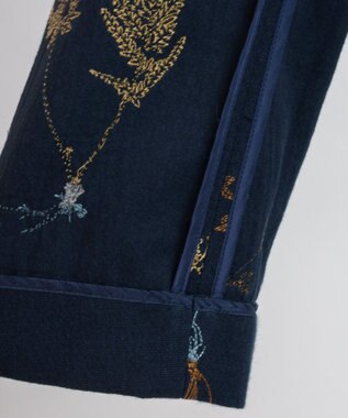 muuc ボタニカル刺繍のジャケット ネイビー