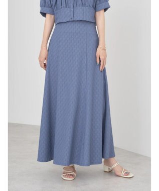 earth music&ecology ジャガードフレアスカート Blue