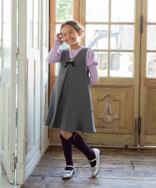 組曲 KIDS 【150-160㎝】【前後着用可】2WAY ジャンスカ チャコール