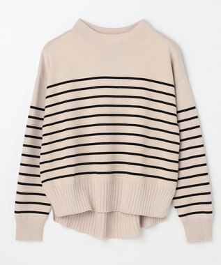 ANY 【5色展開】ハイネックデイリーニット ベージュ×ブラック