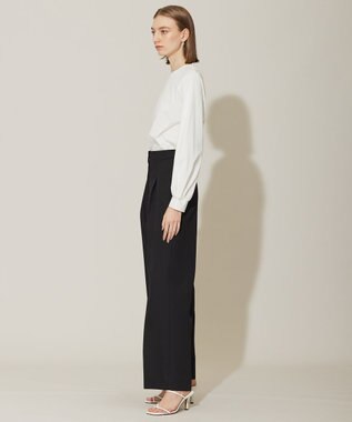 ICB L 【接触冷感・UVケア・洗える】コンフォートプレーティング パフスリーブカットソー オフホワイト系