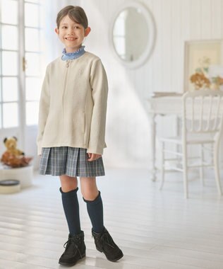 組曲 KIDS 【150-160㎝】フラワードット リブニット サックスブルー