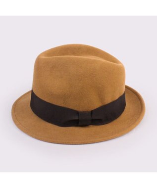 ATRENA 【UNISEX】グログラン巻きマニッシュ 中折れハット Mサイズ ベージュ