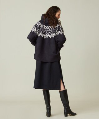 J.PRESS YORK STREET 【UNISEX】FOXMIX ノルディックカウチン ニットカーディガン ネイビー系5