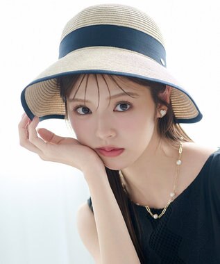 TOCCA 【サイズ調整可】HALF BRIM RIBBON HAT ブレードハット ベージュ系