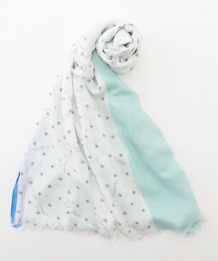 J.PRESS LADIES プリント ストール サックス系