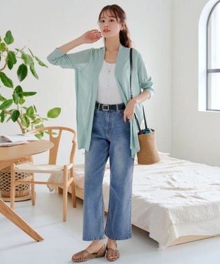 Tiaclasse L 【新色追加・UVケア・接触冷感】ロングトッパーカーディガン ミント