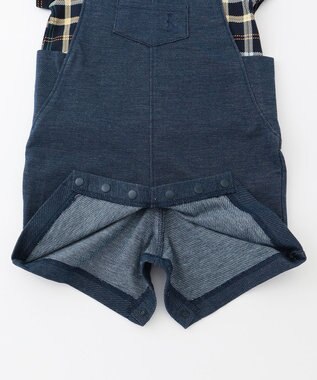 組曲 KIDS 【80-90cm】Check 半袖オーバーオール ネイビー系5