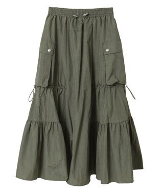 Green Parks ・ＳＵＧＡＲ　ＳＰＯＯＮ　ドロストティアードスカート Khaki