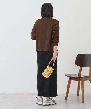 AMERICAN HOLIC 配色シアーカーディガン Brown