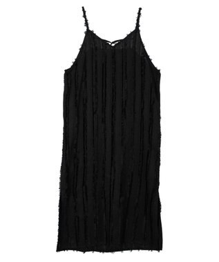 Green Parks フェザージャガードキャミワンピース Black