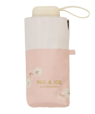 MOONBAT 【WEB限定】PAUL & JOE 晴雨兼用日傘 折りたたみ傘 バイカラー×クリザンテーム ／ 遮熱 遮光 UV ピーチ