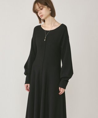 GRACE CONTINENTAL バックオープンニットワンピース ブラック