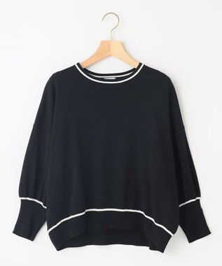 組曲 ドルマンスリーブ7分袖 ニットＴ ブラック系