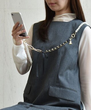 LANVIN en Bleu ジュエル スマホストラップ ブラック