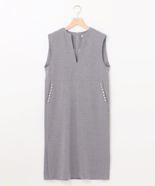 組曲 S 【パール釦付き】 ウールライクジャンパースカート ライトグレー系