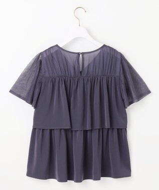 ANY SIS 【洗える】ティアードトップス×ワイドパンツSET スモーキーブルー