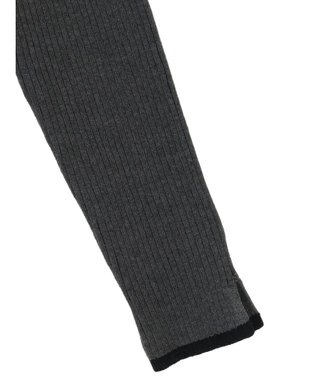 earth music&ecology バイカラートリムニットカーディガン Charcoal Gray