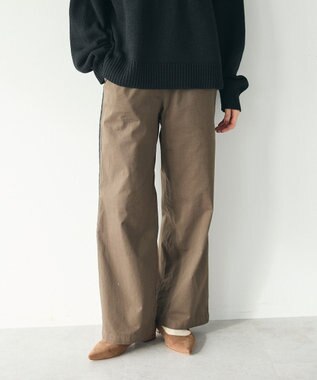 CRAFT STANDARD BOUTIQUE 刺繍ライン入ツイルパンツ Khaki