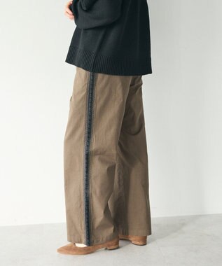 CRAFT STANDARD BOUTIQUE 刺繍ライン入ツイルパンツ Khaki