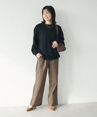 CRAFT STANDARD BOUTIQUE 刺繍ライン入ツイルパンツ Khaki